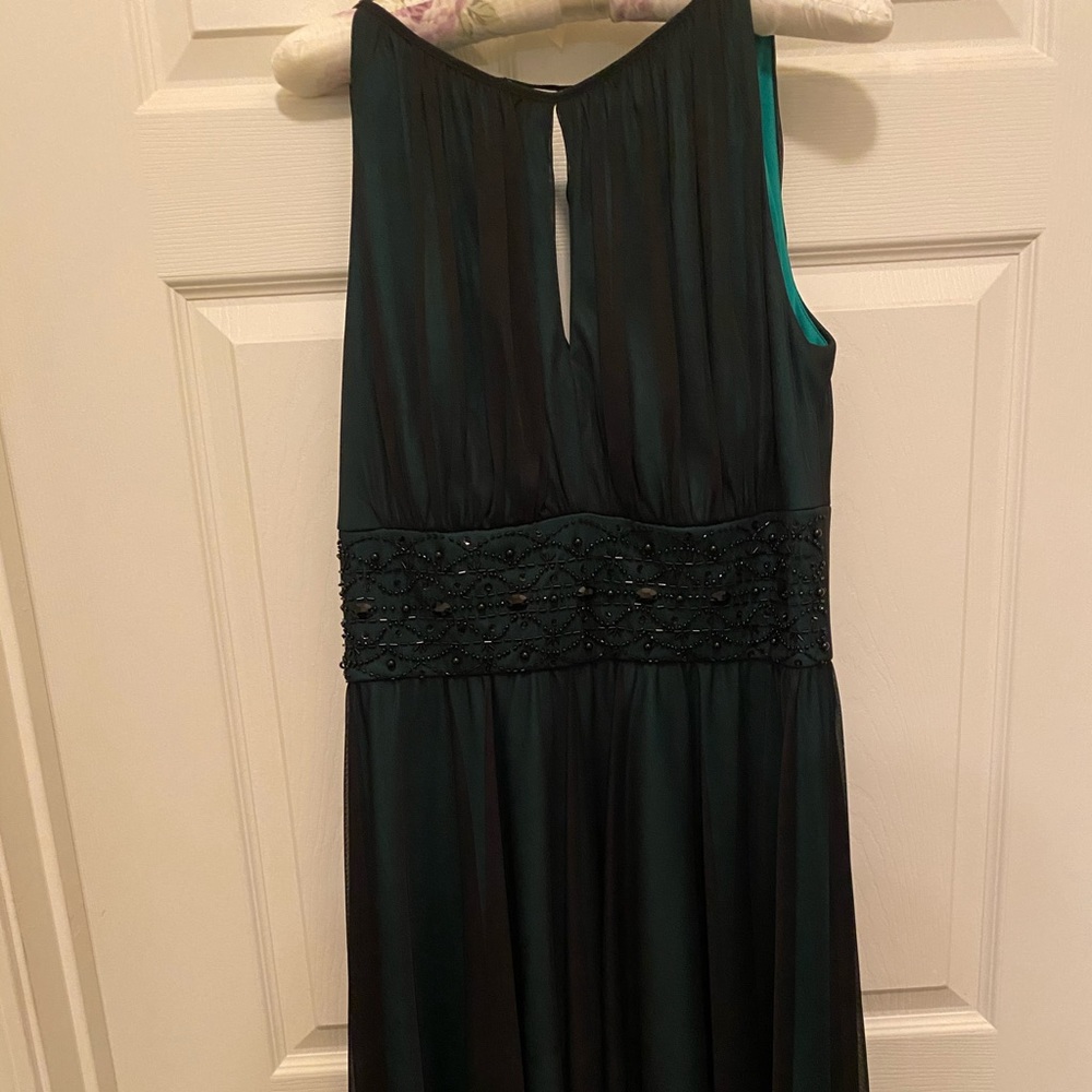 Dress Sleeveless Beaded WinterSpecial Occasion Office Party Knee Length Green